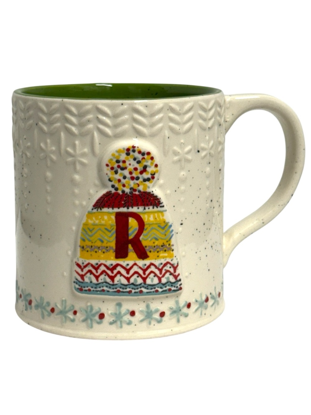 Anthropologie Monogram 'R' Winter Beanie Ceramic Mug